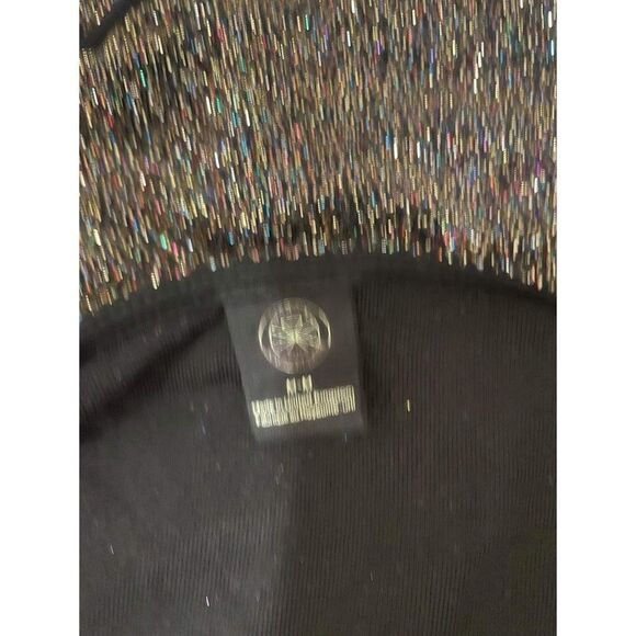 Urban Outfitters Black Multi Glitter Cowl Slip Mini Dress Size M - Picture 7 of 7